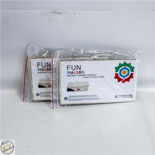 2 AIRCRAFT CARRIER CATAPULT FUNMAKERS WOODEN CRAFT