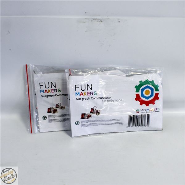 2 TELEGRAPH COMMUNICATORS FUN MAKERS WOODEN CRAFT