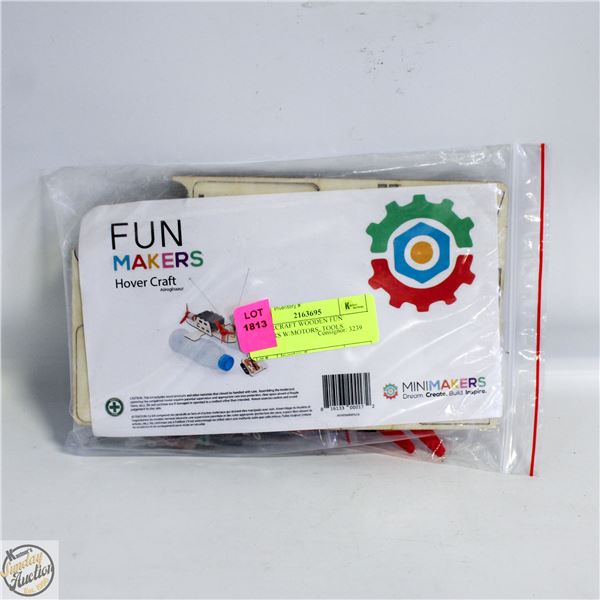 HOVERCRAFT WOODEN FUN MAKERS W/MOTORS, TOOLS