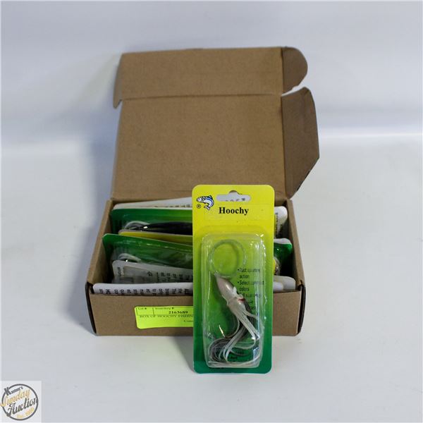 BOX OF HOOCHY FISHING LURES