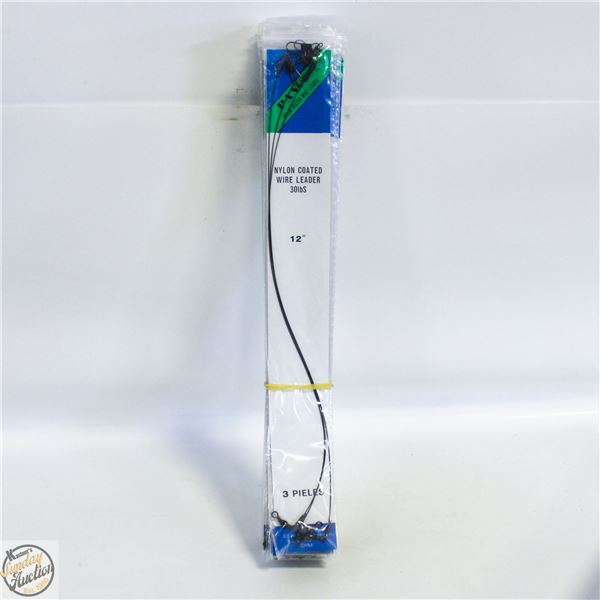 CASE OF 12 X 3-12 INCH NYLON COATED WIRE FISHING