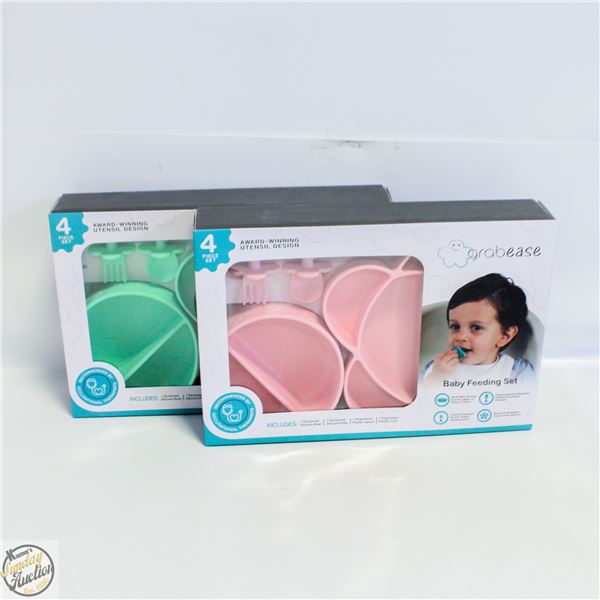 2 X SETS OF SILICONE BABY DISHES