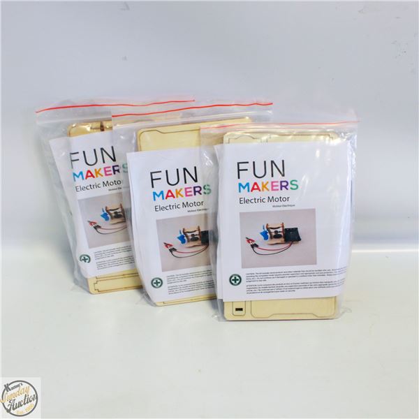 3 ELECTRIC MOTOR CRAFT MAKING KITS W/TOOLS