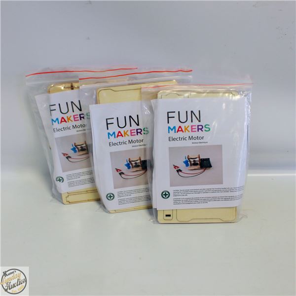 3 ELECTRIC MOTOR CRAFT MAKING KITS W/TOOLS