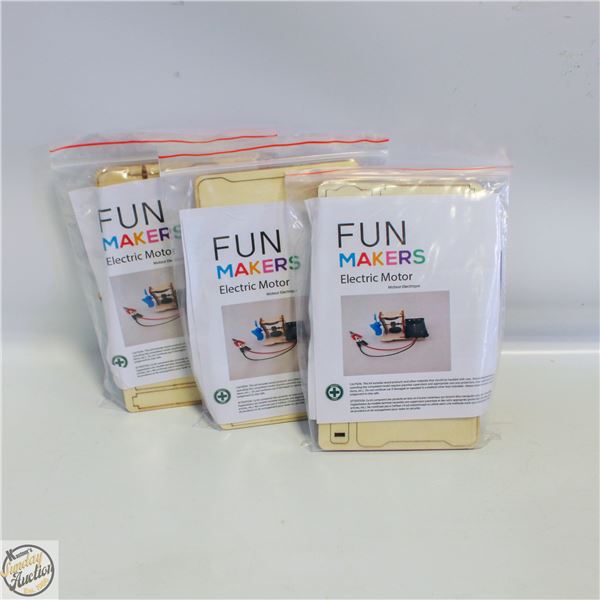 3 ELECTRIC MOTOR CRAFT MAKING KITS W/TOOLS