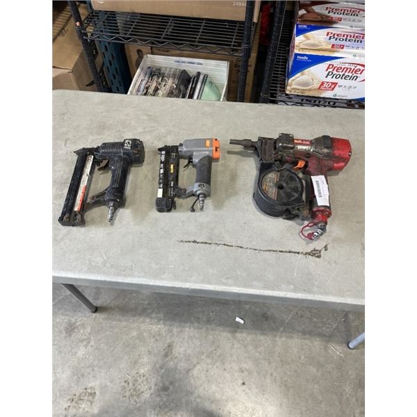 MAX POWERLITE CONCRETE COIL NIALER AND 2 AIR NAILERS