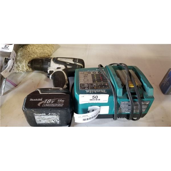 MAKITA 18V DRILL AND CHARGER, WORKING