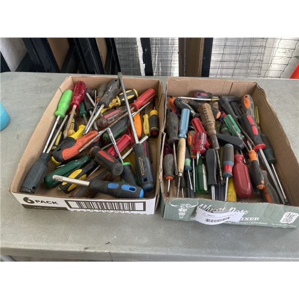 2 TRAYS OF ASSORTED SCREWDRIVERS