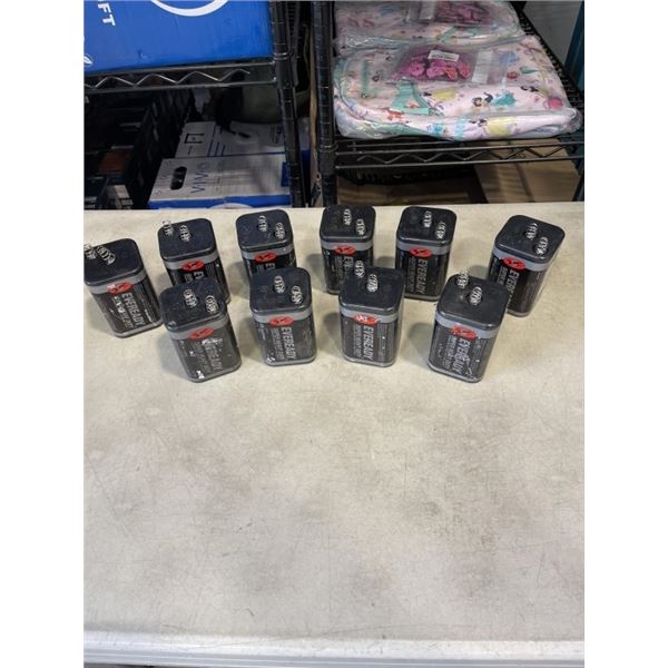 10 6-VOLT EVER READY BATTERIES