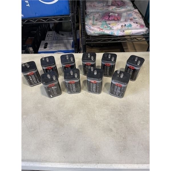 10 6-VOLT EVER READY BATTERIES