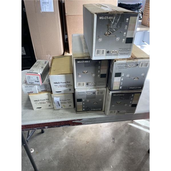 LOT OF NEW OLD STOCK - LIGHT FIXTURES AND PROTECTIVE EYE WEAR