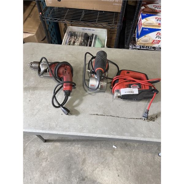BLACK AND DECKER CYCLONE SANDER, JOBMATE JIGSAW, MILWAUKEE DRILL