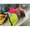 Image 2 : 3 NEW HARD HATS AND STOP / SLOW SIGN