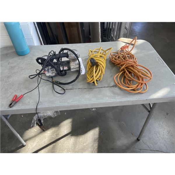 2 EXTENSION CORDS AND INFLATOR