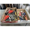 Image 1 : 2 TRAYS OF ASSORTED SHOP TOOLS, HAND TOOLS AND SQUARES, ETC