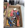 Image 2 : 2 TRAYS OF ASSORTED SHOP TOOLS, HAND TOOLS AND SQUARES, ETC