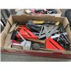 Image 5 : 2 TRAYS OF ASSORTED SHOP TOOLS, HAND TOOLS AND SQUARES, ETC