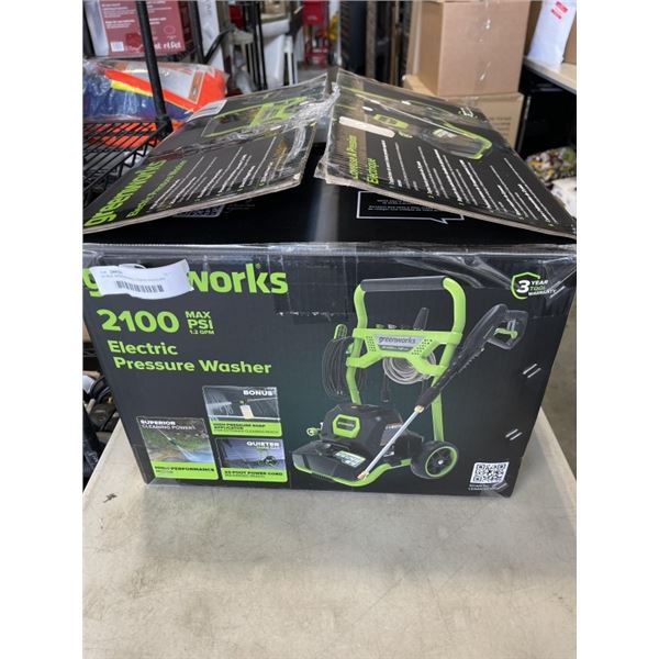 IN BOX GREENWORKS 2100PSI PRSSURE WASHER