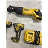 Image 2 : LOT OF DEWALT POWER TOOLS INCLUDING SAW  ZALL DRILL IMPACT DRIVER AND ONE BATTERY