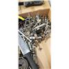 Image 4 : 2 TRAYS OF SHOP SUPPLY, HARDWARE AND EXTENSION CORD , BOLT CUTTERS