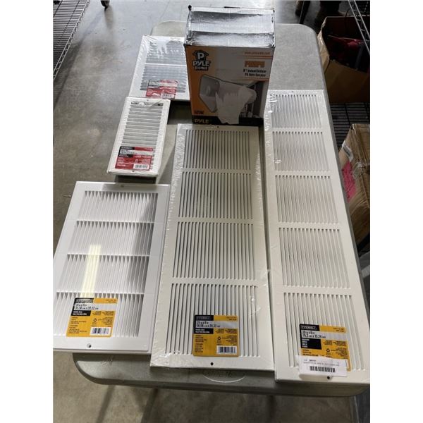 ASSORTED NE WMETAL VENT COVERS AND LOUD SPEAKER