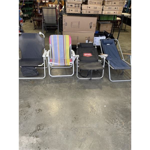 4 FOLDING BEACH CHAIRS