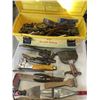 Image 2 : TOOL BOX AND TRAY OF ASSORTED HAND TOOLS