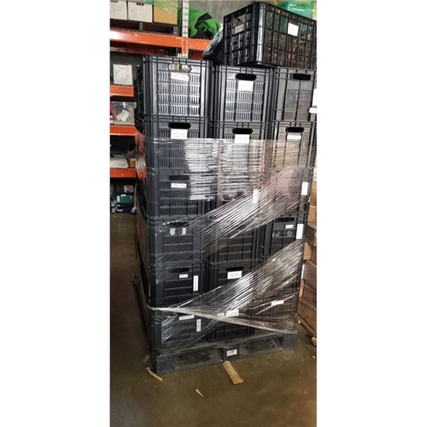 APPROX 35 STACKING STORAGE CRATES, 20X 13 INCH AND 11 INCH TALL
