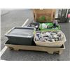 Image 1 : BIN OF ASSORTED SHOP SUPPLY, HARDWARE AND TOOLS, BIN INLCUDED