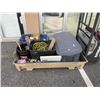 Image 1 : BIN OF ASSORTED SHOP SUPPLY, HARDWARE AND TOOLS, BIN INLCUDED