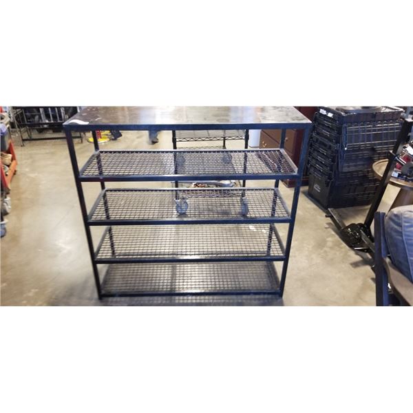 HEAVY DUTY BLACK METAL SHELF UNIT, 44 X 16 INCH AND 42 INCH TALL