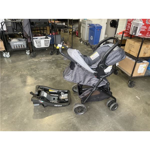 EVENFLO STROLLER AND CAR SET WITH BASE, EXP 2028
