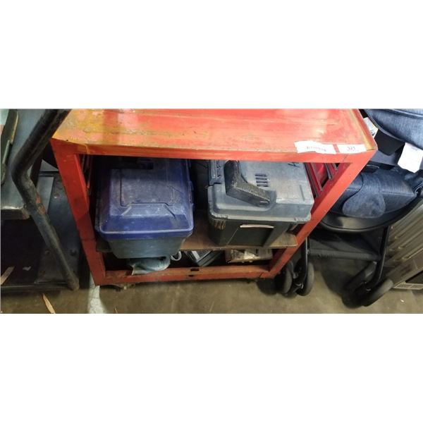 ROLLING TOOL CABINET AND ASSORYTED TOOL BOXES