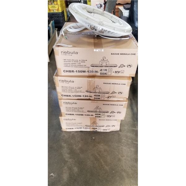 5 NEW LED EE ELECTRIC NEBULA HIGH BAY RING LIGHTS, 40K HIGH EFFICIENCY, SUITABLE FOR WET LOCATIONS