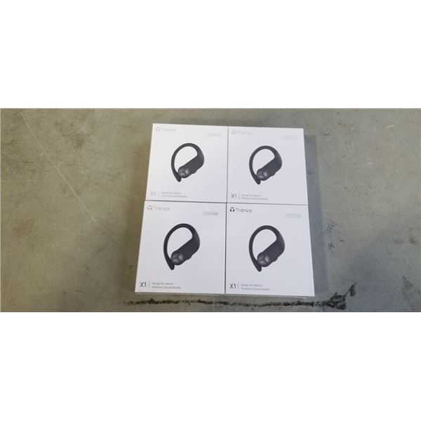 LOT OF 4 NEW TRANYA X1 OVER EAR EARBUDS 14MM DRIVER