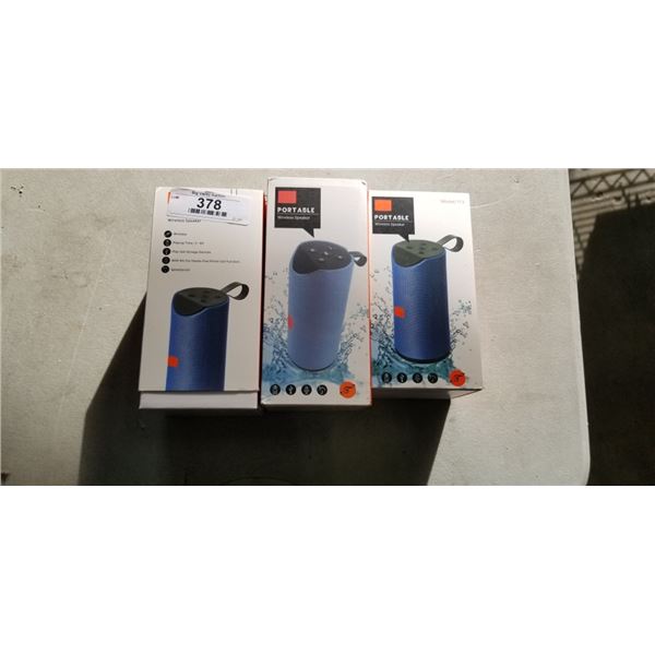 3 PORTABLE BLUETOOTH SPEAKERS