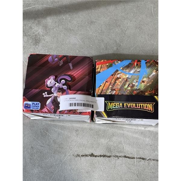 2 POKEMON CARD PACKS, UNAUTHENTIC