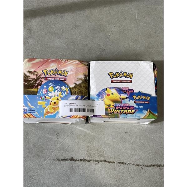 2 POKEMON CARD PACKS, UNAUTHENTIC