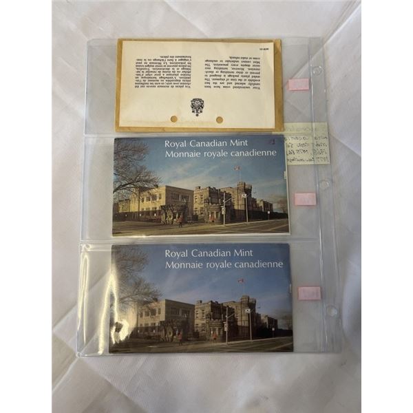 3 UNCIRCULATED ROYAL CANADIAN MINT COIN SETS 1968, 1973, 1977 LOW MINTAGE