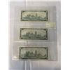 Image 2 : 3 CANADIAN CENTENNIAL 1967 CENTENNIAL BILLS W/ SERIAL NUMBER
