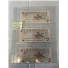 Image 1 : 3 MINT 1986 CANADIAN $2 BILLS IN SEQUENCE 42-430 LAST ISSUES