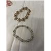 Image 3 : 3 VINTAGE CRYSTAL GLASS STONE BEADS BRACELETS