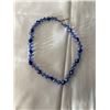 Image 1 : BLUE CRYSTAL GLASS AND DEVILS EYE BEADS NECKLACE 18-20" LENGTH
