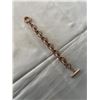 Image 2 : PINKISH GOLD PLATED LINKS BRACELET, UNMARKED 8" LENGTH