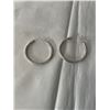 Image 1 : PAIR OF LARGE STERLING SILVER HOOP EARRINGS MARKED 925