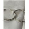 Image 3 : PAIR OF LARGE STERLING SILVER HOOP EARRINGS MARKED 925