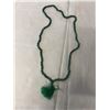 Image 1 : HAND KNOTTED GREEN JADE BEADS NECKLACE W/ TASSEL 26" LENGTH