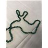 Image 2 : HAND KNOTTED GREEN JADE BEADS NECKLACE W/ TASSEL 26" LENGTH