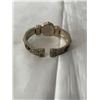 Image 3 : GUCCI QUARTZ WATCH OPEN BANGLE W/ ABELONE STONES WATCH BRACELET MARKED IN BACK VERSALES, BATTERY REQ