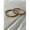 Image 1 : PAIR OF HAND CRAFTED 22K GOLD PLATED BANGLES, EACH 2.5" DIAMETER, UNMARKED